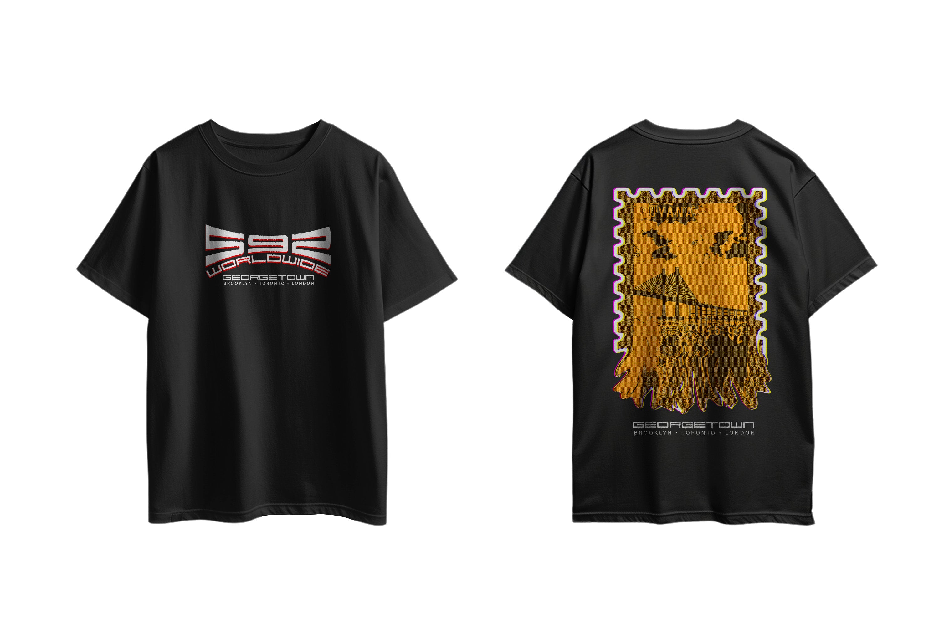 592 WorldWide- Demerara Bridge Stamp OverSized T-Shirt